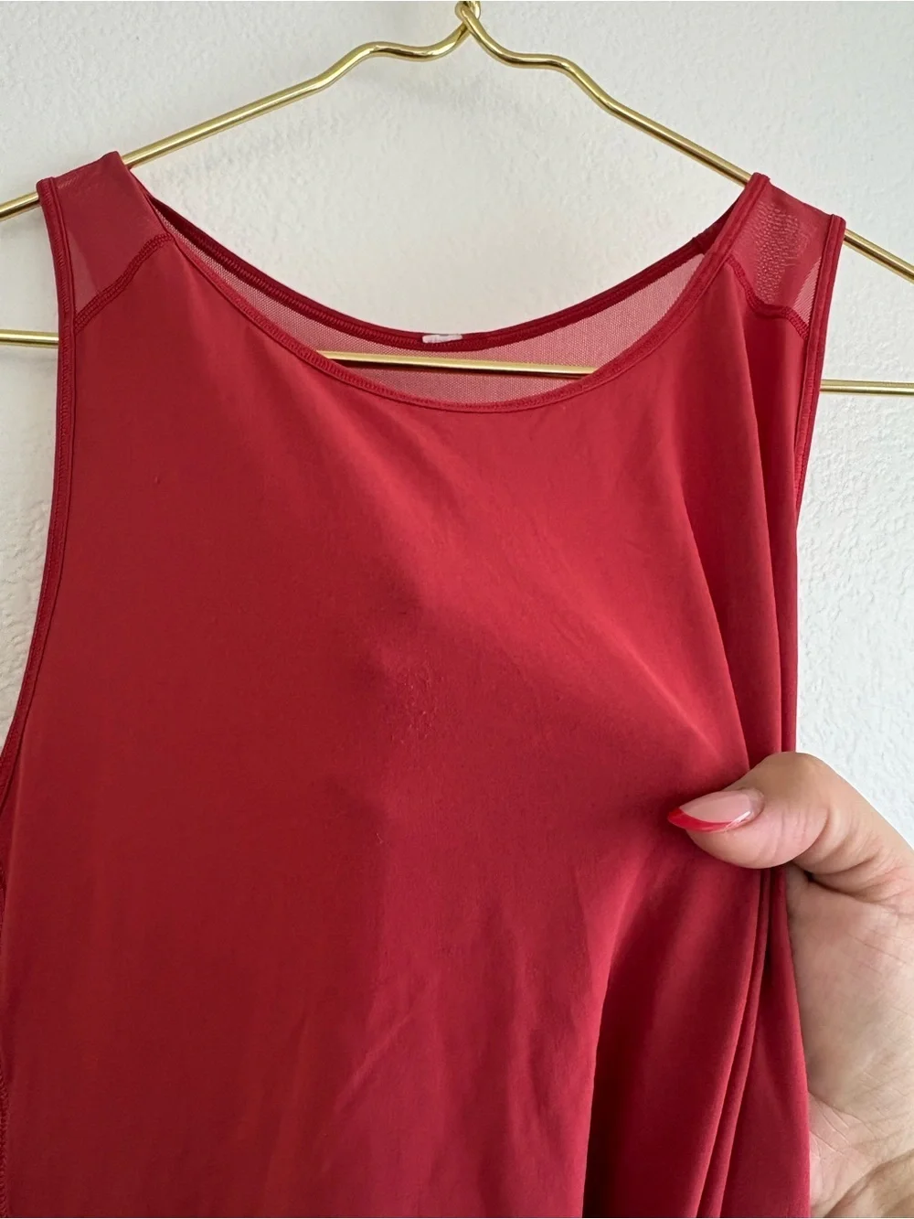 lululemon athletica Deep Red Mesh-Trim Tank Top